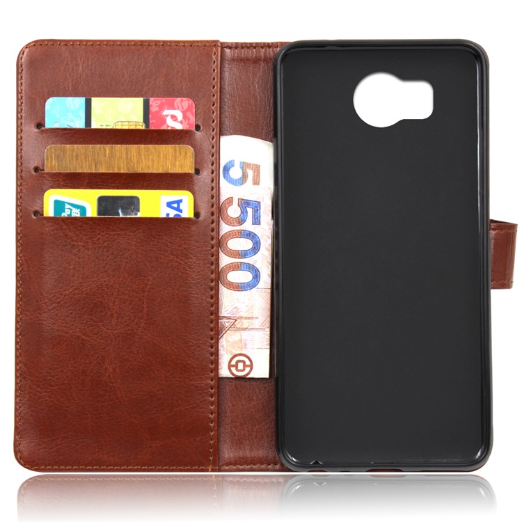 BOGVED Crazy Horse Wallet Leather Stand Case for Elephone P9000 Lite - Brown-2