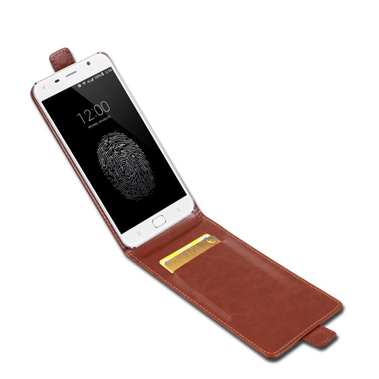 BOGVED Crazy Horse Vertical Flip Leather Card Slot Case for UMI Touch - Brown-3