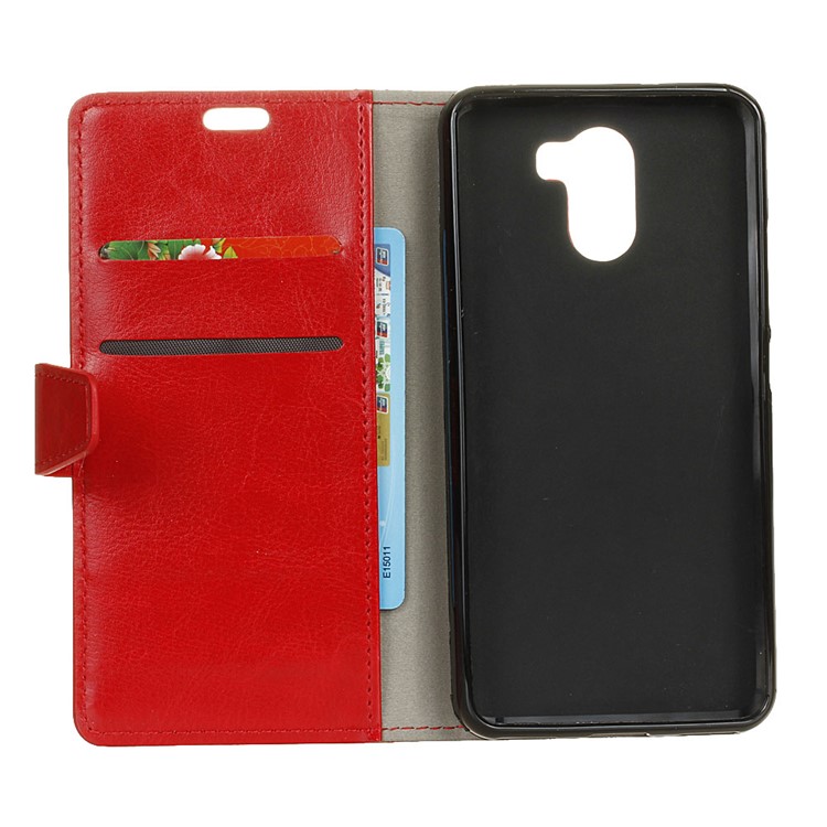 Crazy Horse PU Leather Wallet Flip Stand Shell for Wileyfox Swift 2 X - Red-4