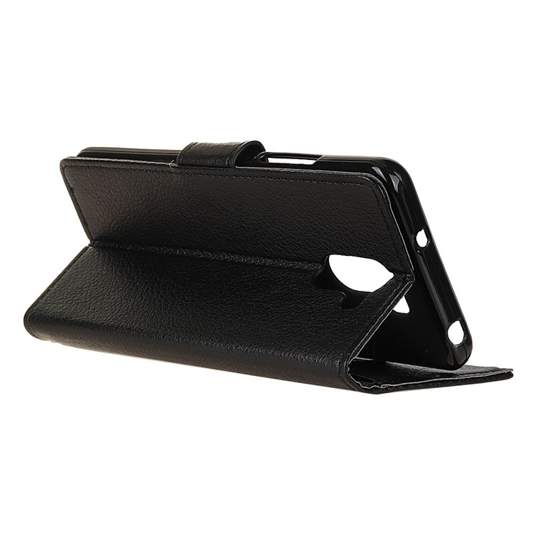 Litchi Skin PU Leather Wallet Stand Phone Shell for WileyFox Swift 2X - Black-4