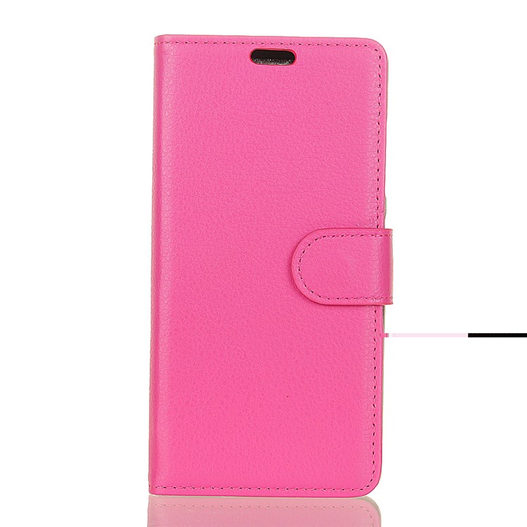Litchi Skin PU Leather Wallet Stand Phone Cover for WileyFox Swift 2X - Rose-1