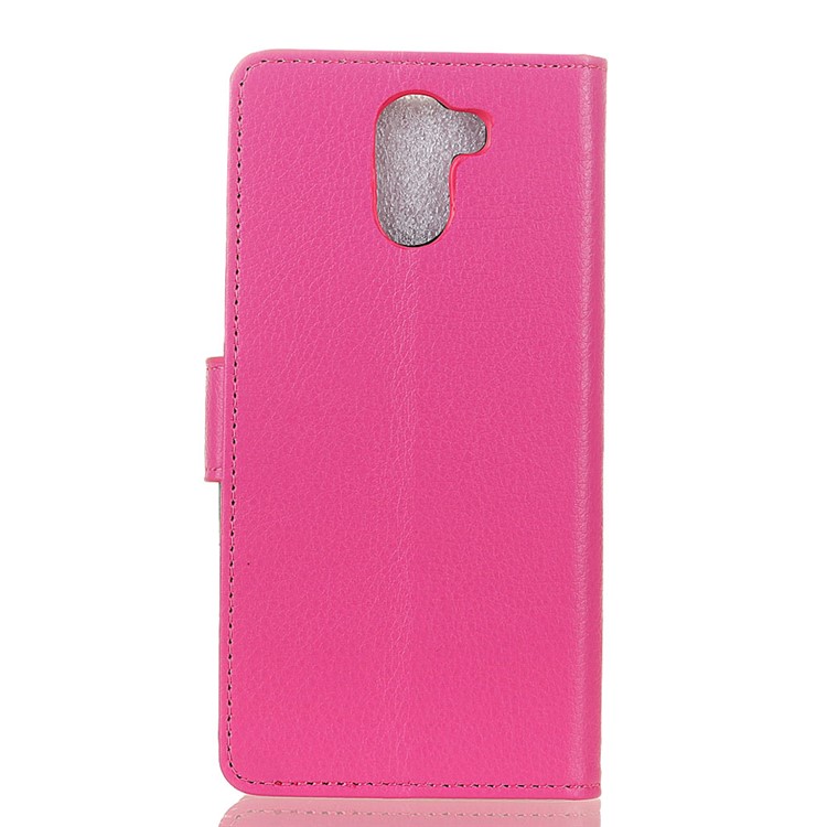 Litchi Skin PU Leather Wallet Stand Phone Cover for WileyFox Swift 2X - Rose-2