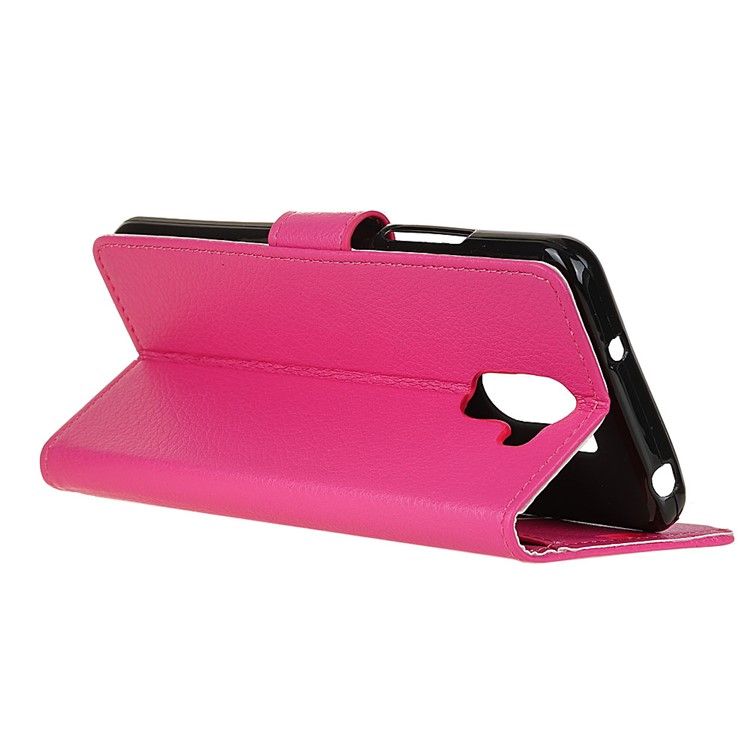 Litchi Skin PU Leather Wallet Stand Phone Cover for WileyFox Swift 2X - Rose-5
