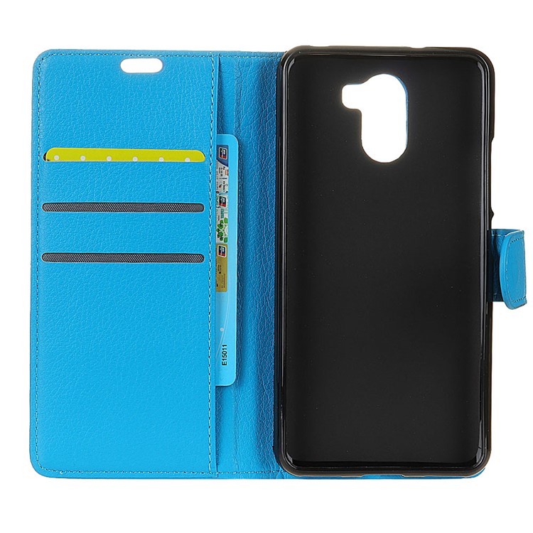 Litchi Skin PU Leather Wallet Stand Mobile Phone Shell for WileyFox Swift 2X - Blue-3