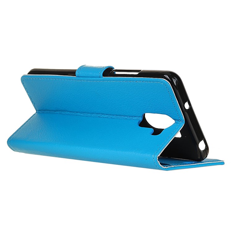 Litchi Skin PU Leather Wallet Stand Mobile Phone Shell for WileyFox Swift 2X - Blue-5
