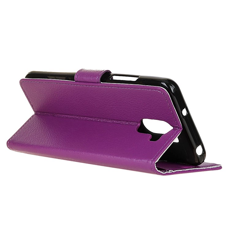 Litchi Skin PU Leather Wallet Stand Cell Phone Shell for WileyFox Swift 2X - Purple-5