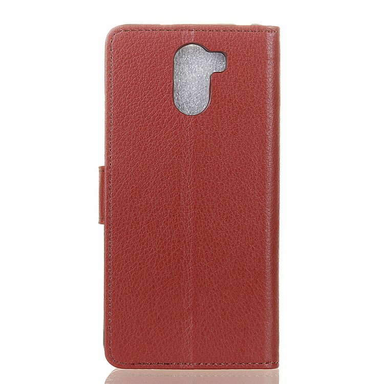 Litchi Skin PU Leather Wallet Stand Protective Shell for WileyFox Swift 2X - Brown-2
