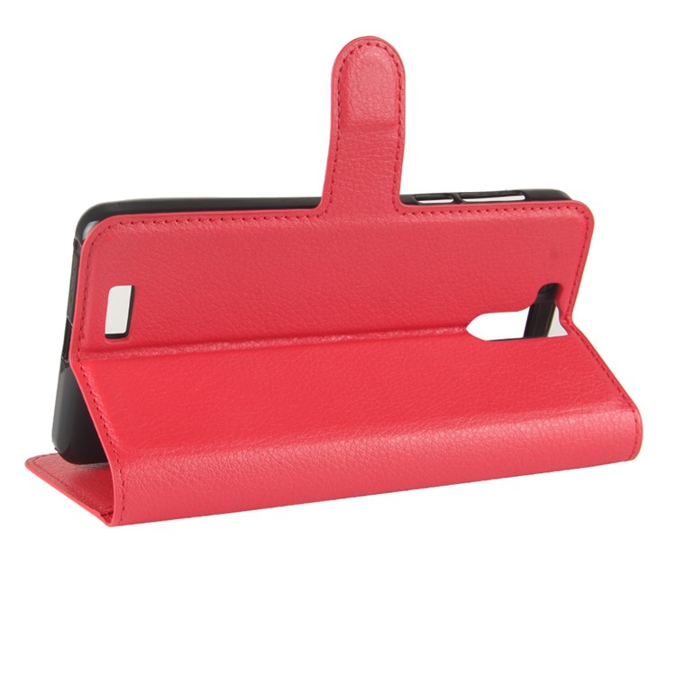 Litchi Skin Wallet Leather Cell Phone Case for Oukitel K6000 Pro - Red-5