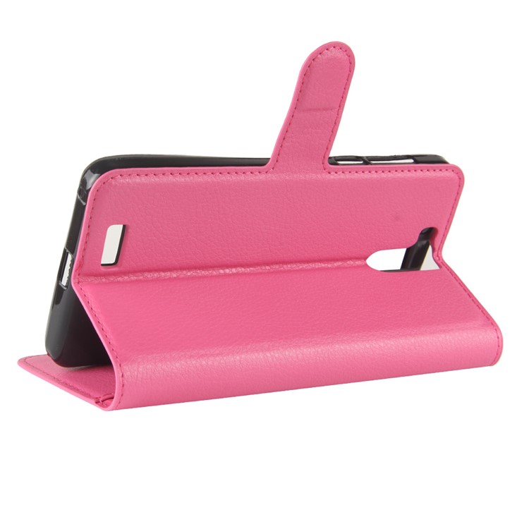 Litchi Skin Magnetic Leather Stand Case for Oukitel K6000 Pro - Rose-5