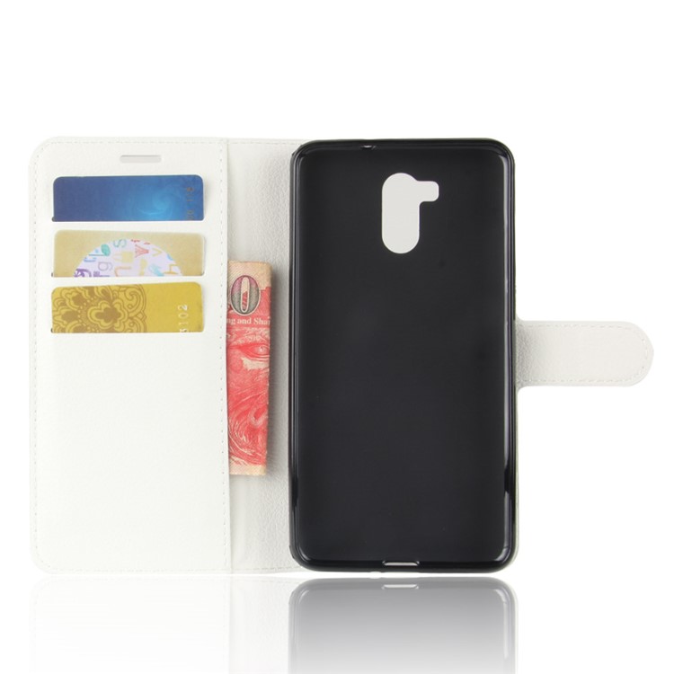 Litchi Texture Wallet PU Leather Cover for Oukitel U15 Pro - White-3