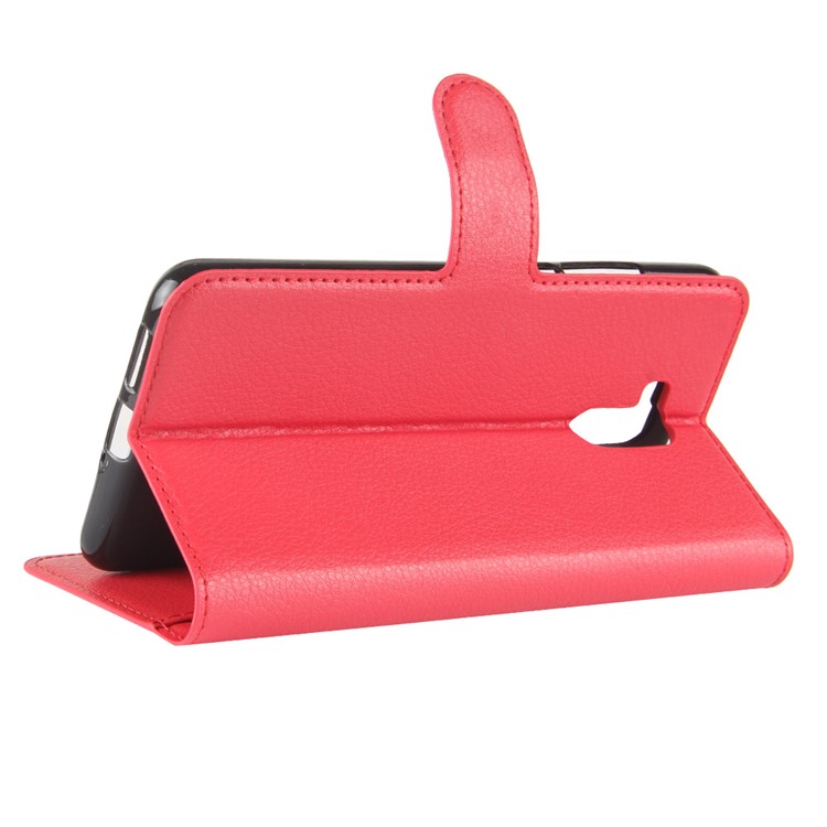Litchi Texture Wallet PU Leather Shell for Oukitel U15 Pro - Red-5