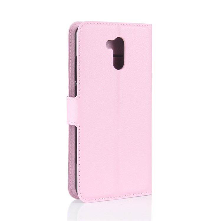 Litchi Texture PU Leather Wallet Stand Phone Cover for Oukitel U15 Pro - Pink-6