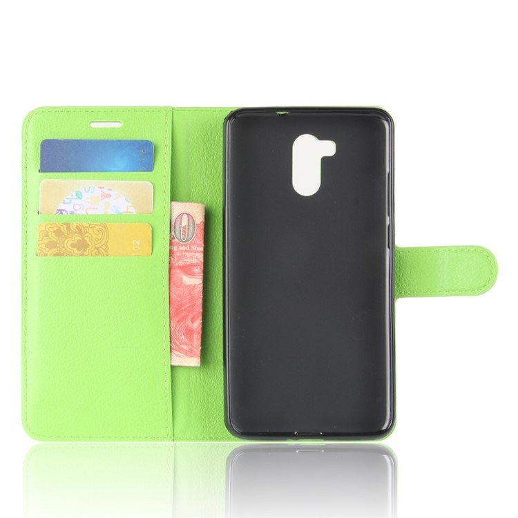 Litchi Texture PU Leather Wallet Stand Phone Shell for Oukitel U15 Pro - Green-3
