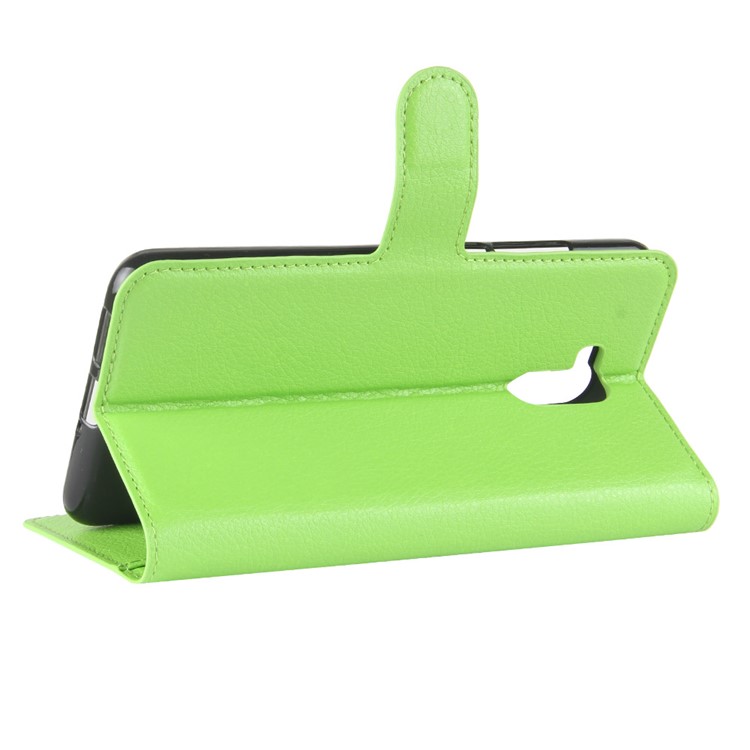 Litchi Texture PU Leather Wallet Stand Phone Shell for Oukitel U15 Pro - Green-5