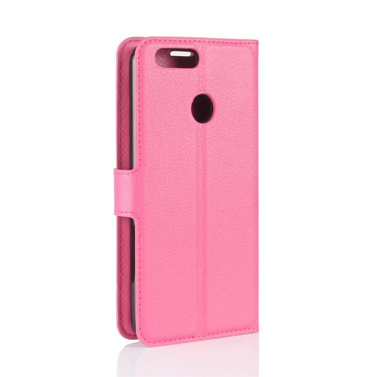 Litchi Grain PU Leather Wallet Stand Mobile Phone Case for Oukitel U20 Plus - Rose-6