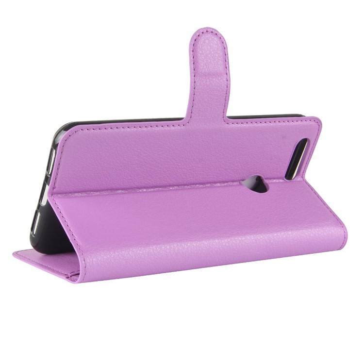 Litchi Grain PU Leather Flip Stand Mobile Shell for Oukitel U20 Plus - Purple-5