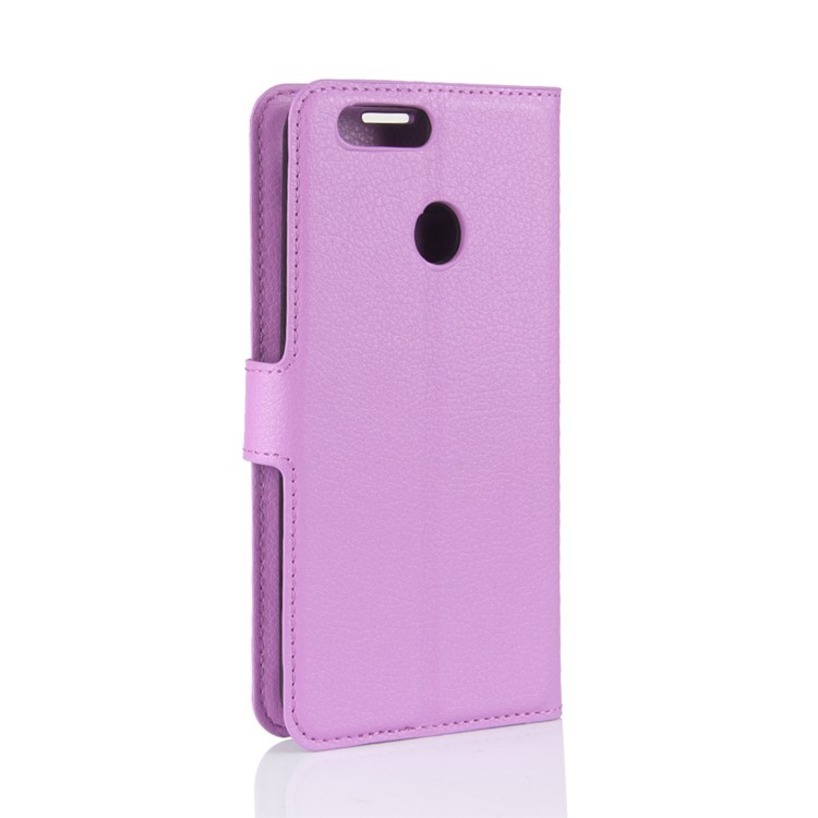 Litchi Grain PU Leather Flip Stand Mobile Shell for Oukitel U20 Plus - Purple-6
