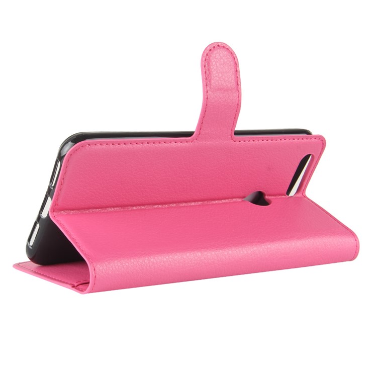 Litchi Skin Magnetic Leather Stand Case for Oukitel U22 - Rose-5