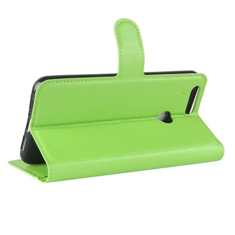 Litchi Skin Wallet Leather Phone Case for Oukitel U22 - Green-5