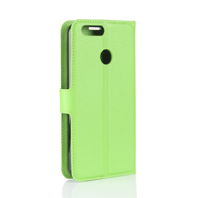 Litchi Skin Wallet Leather Phone Case for Oukitel U22 - Green-6