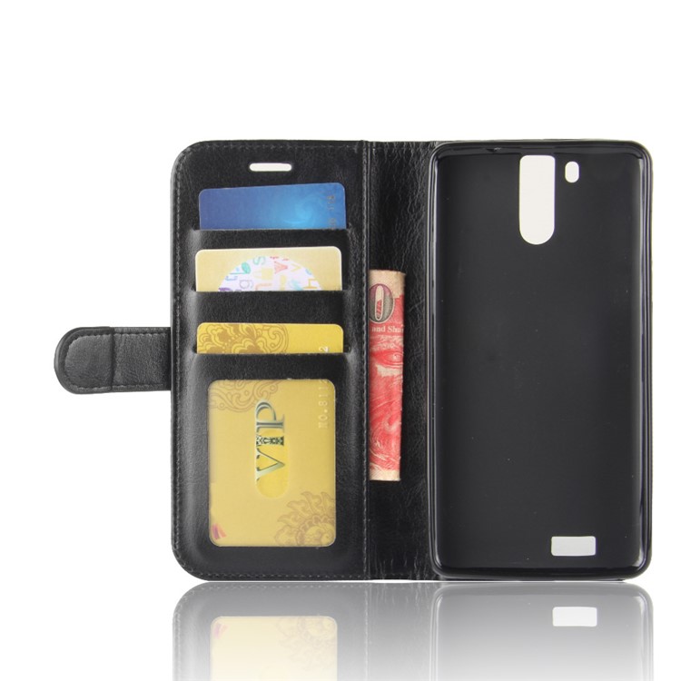 Crazy Horse Texture Wallet Stand Leather Mobile Case for Oukitel K6000 Pro - Black-5