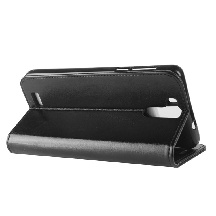 Crazy Horse Texture Wallet Stand Leather Mobile Case for Oukitel K6000 Pro - Black-7