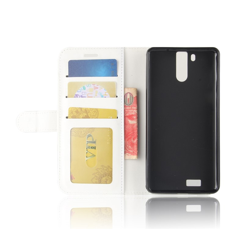Crazy Horse Texture Wallet Stand Leather Mobile Cover for Oukitel K6000 Pro - White-5