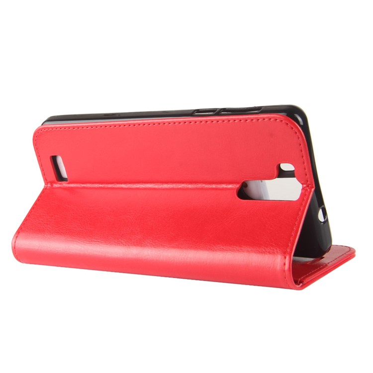 Crazy Horse Texture Wallet Stand Leather Mobile Shell for Oukitel K6000 Pro - Red-7