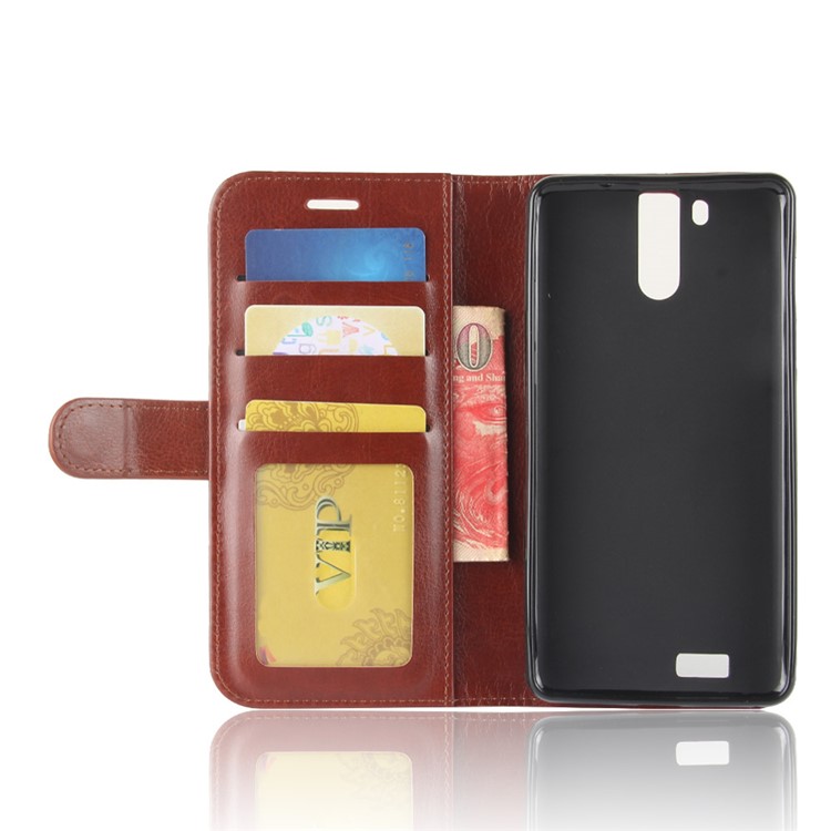Crazy Horse Texture Wallet Stand Leather Phone Case for Oukitel K6000 Pro - Brown-5