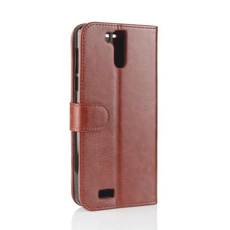 Crazy Horse Texture Wallet Stand Leather Phone Case for Oukitel K6000 Pro - Brown-8