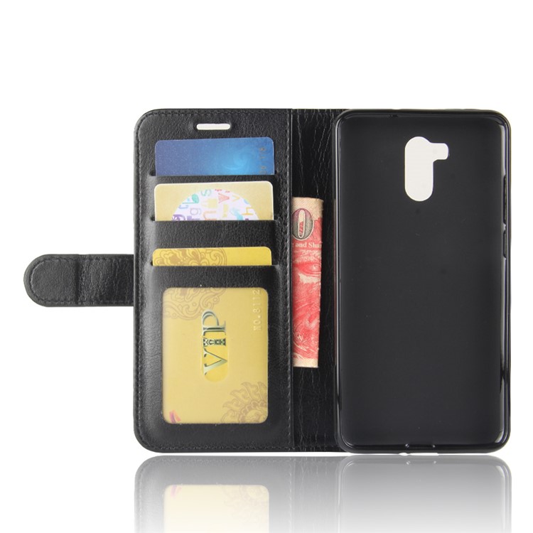 For Oukitel U15 Pro Crazy Horse PU Leather Wallet Stand Phone Casing Cover - Black-5