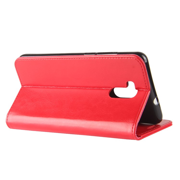 For Oukitel U15 Pro Crazy Horse PU Leather Wallet Stand Phone Cover - Red-7
