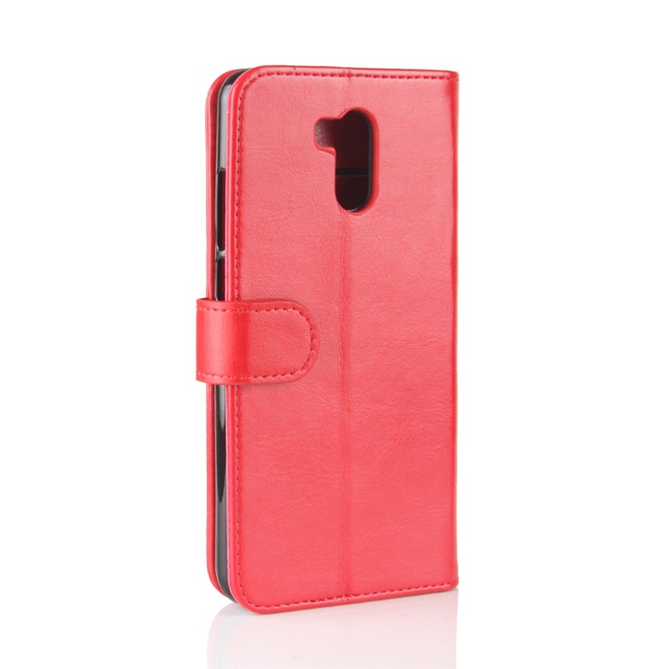 For Oukitel U15 Pro Crazy Horse PU Leather Wallet Stand Phone Cover - Red-8