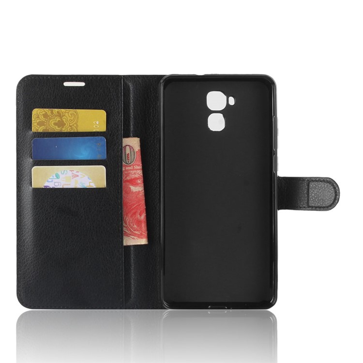 Crazy Horse Leather Wallet Case for Oukitel U16 Max - Black-3