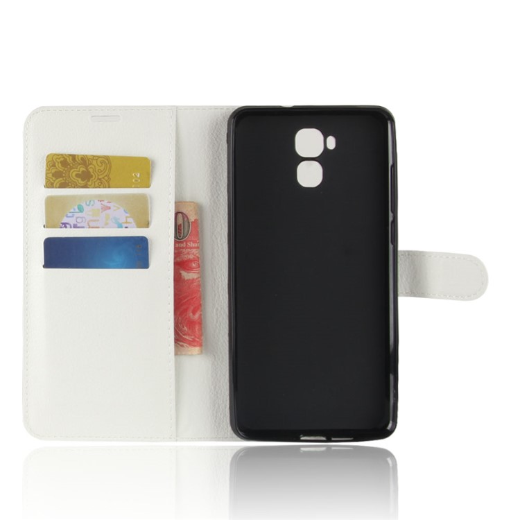 Crazy Horse Leather Wallet Cover for Oukitel U16 Max - White-3