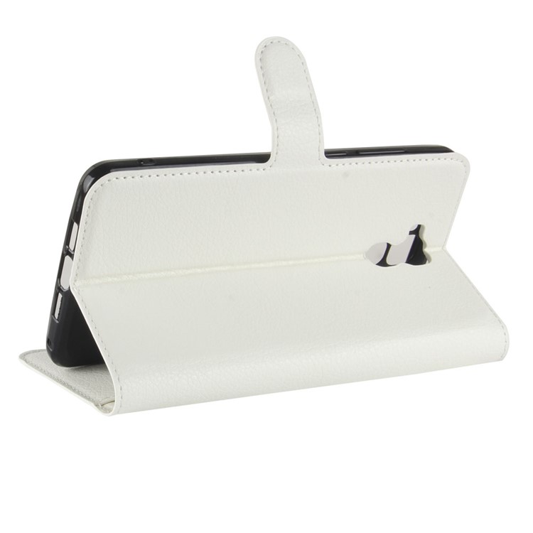 Crazy Horse Leather Wallet Cover for Oukitel U16 Max - White-5