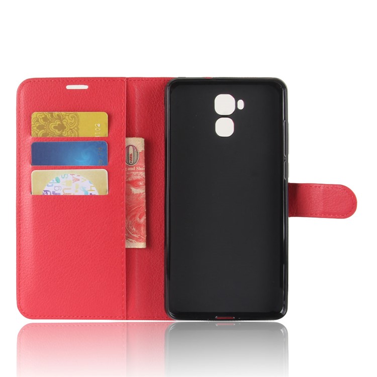Crazy Horse PU Leather Wallet Case for Oukitel U16 Max - Red-3