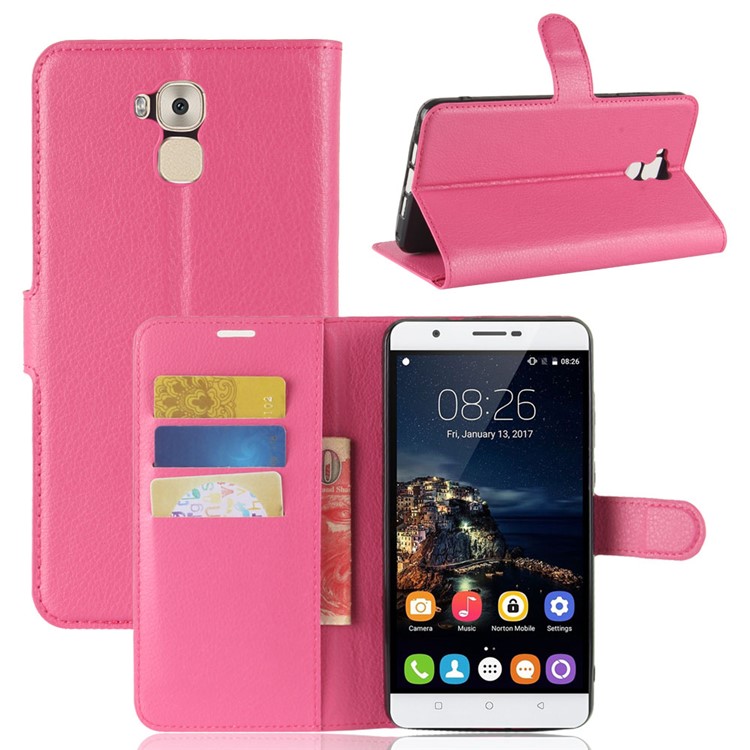 Crazy Horse Magnetic Leather Wallet Case for Oukitel U16 Max - Rose-1