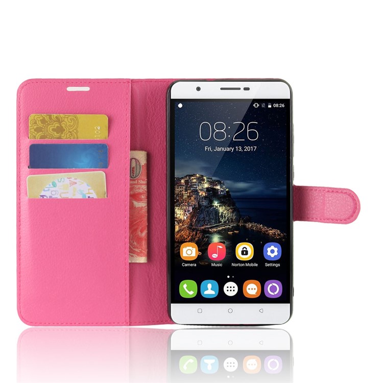 Crazy Horse Magnetic Leather Wallet Case for Oukitel U16 Max - Rose-4