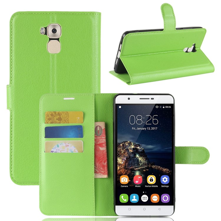 Crazy Horse Wallet Leather Stand Cover for Oukitel U16 Max - Green-1