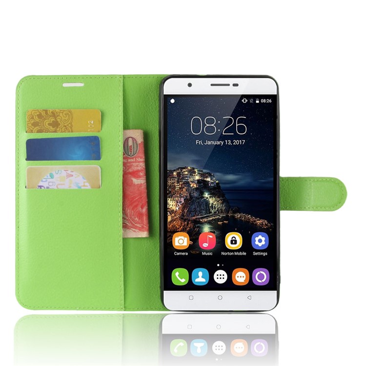 Crazy Horse Wallet Leather Stand Cover for Oukitel U16 Max - Green-4