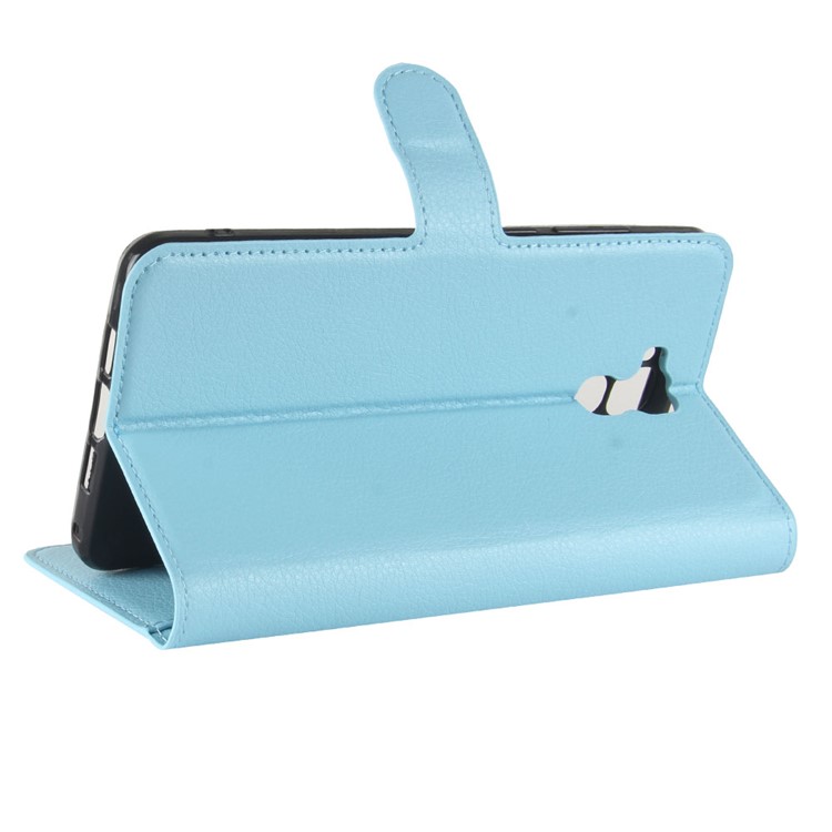 Crazy Horse Cell Phone Leather Wallet Case for Oukitel U16 Max - Baby Blue-5