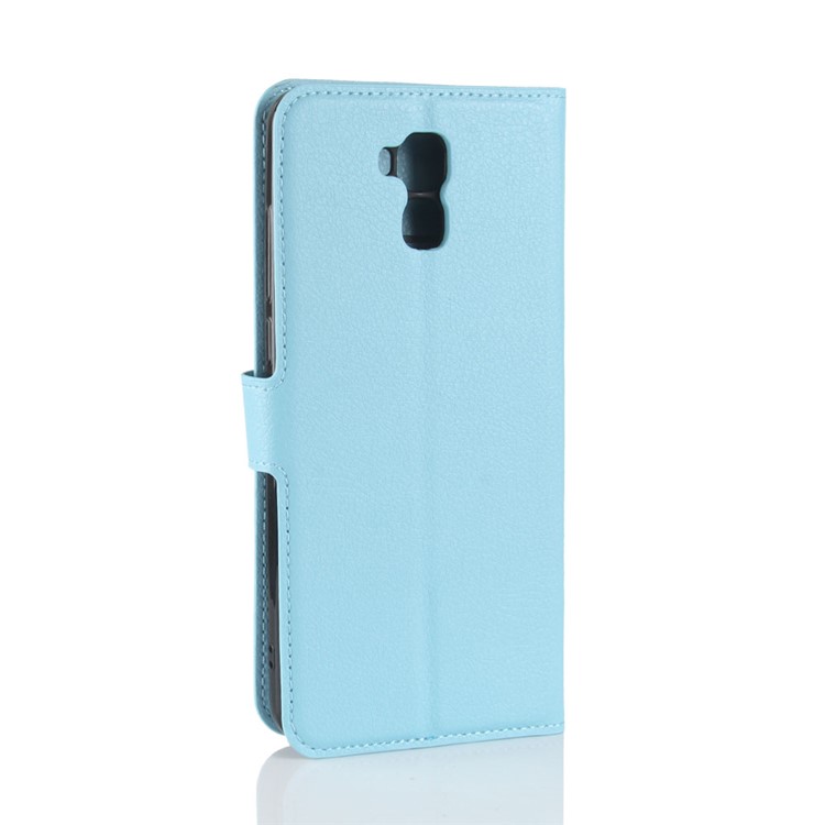 Crazy Horse Cell Phone Leather Wallet Case for Oukitel U16 Max - Baby Blue-6