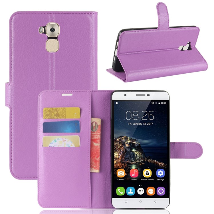 Crazy Horse Magnetic Leather Stand Case for Oukitel U16 Max - Purple-1