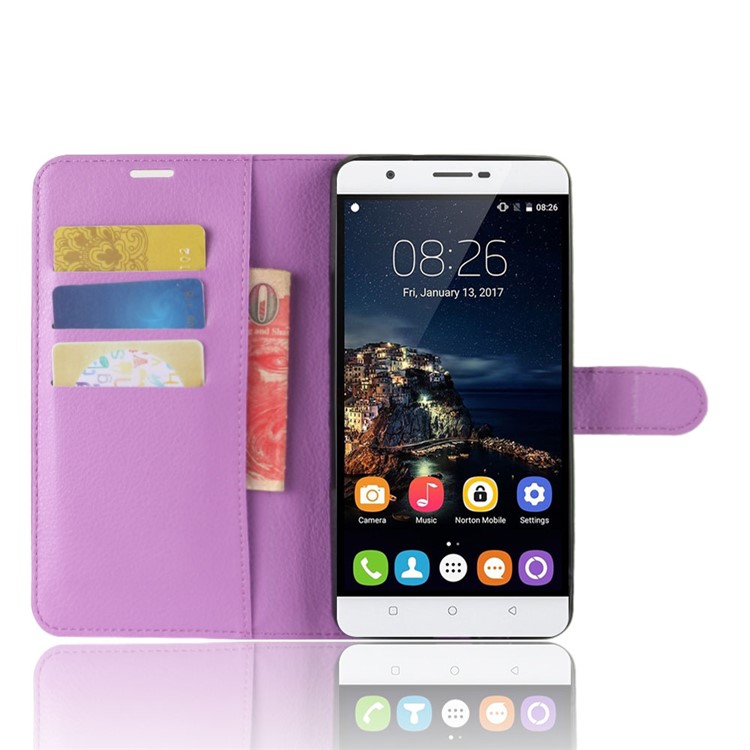 Crazy Horse Magnetic Leather Stand Case for Oukitel U16 Max - Purple-4