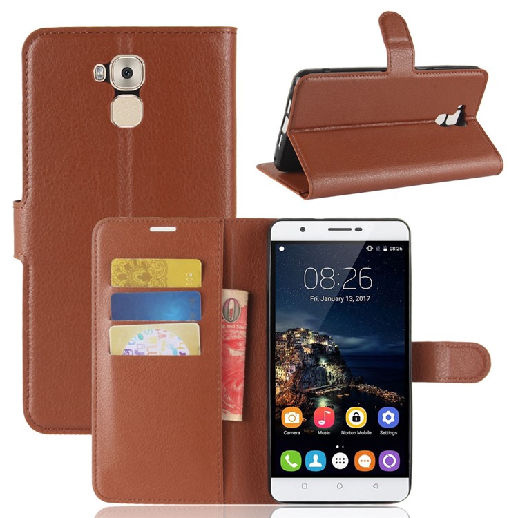 Crazy Horse Magnetic Leather Stand Cover for Oukitel U16 Max - Brown-1