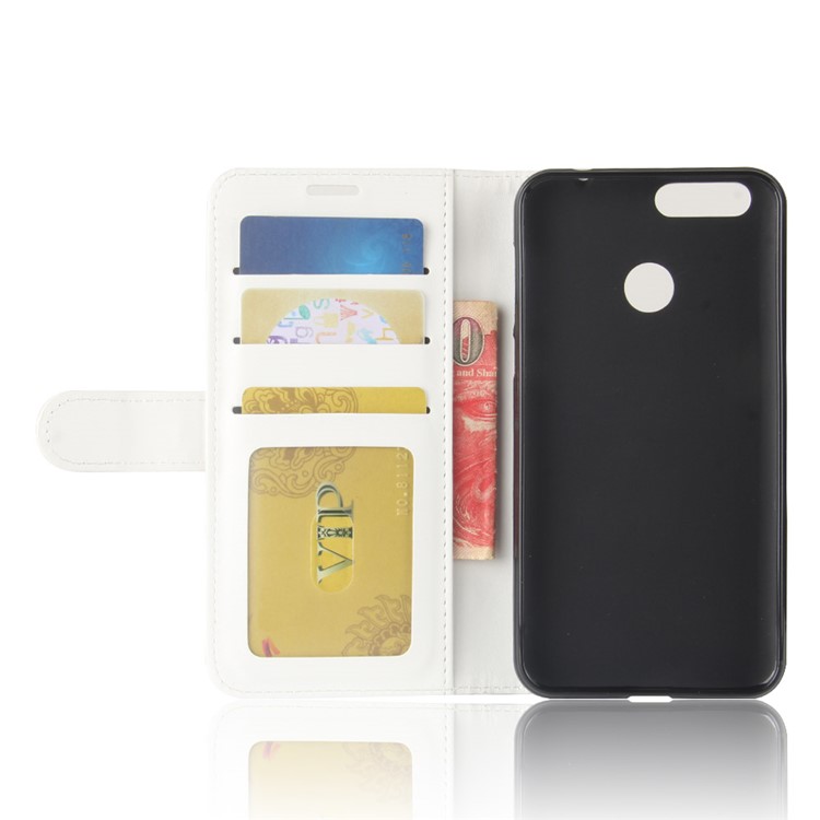 Crazy Horse Leather Wallet Cover for Oukitel U20 Plus - White-5