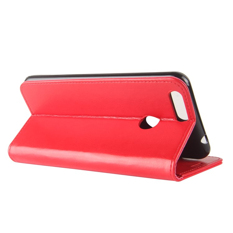 Crazy Horse Cell Phone Leather Wallet Case for Oukitel U20 Plus - Red-7