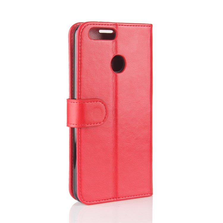 Crazy Horse Cell Phone Leather Wallet Case for Oukitel U20 Plus - Red-8