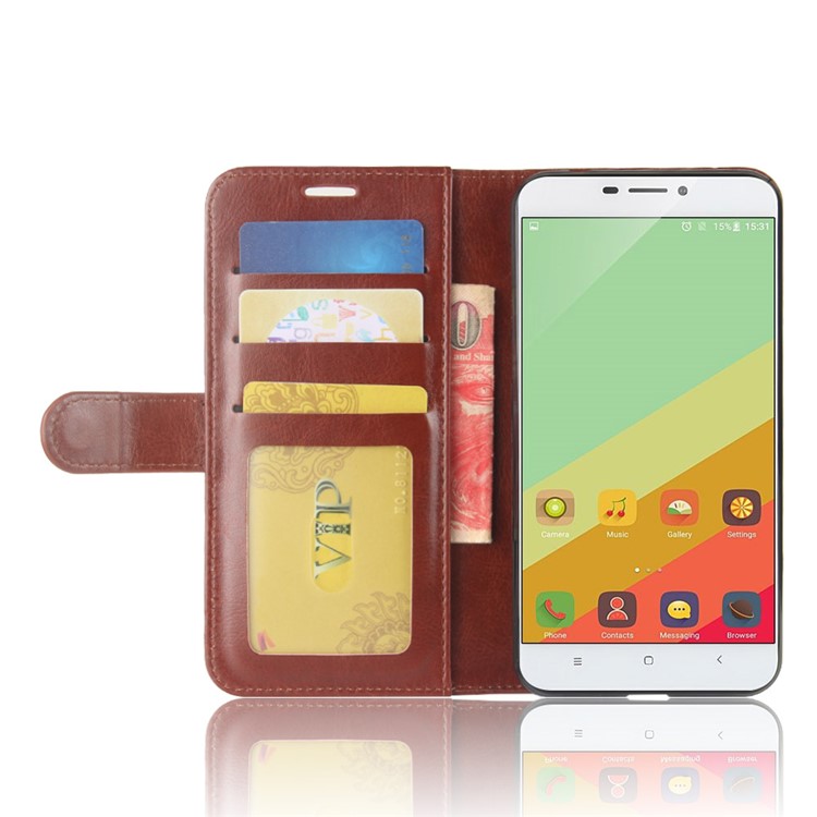 Crazy Horse Wallet Leather Stand Case for Oukitel U20 Plus - Brown-6